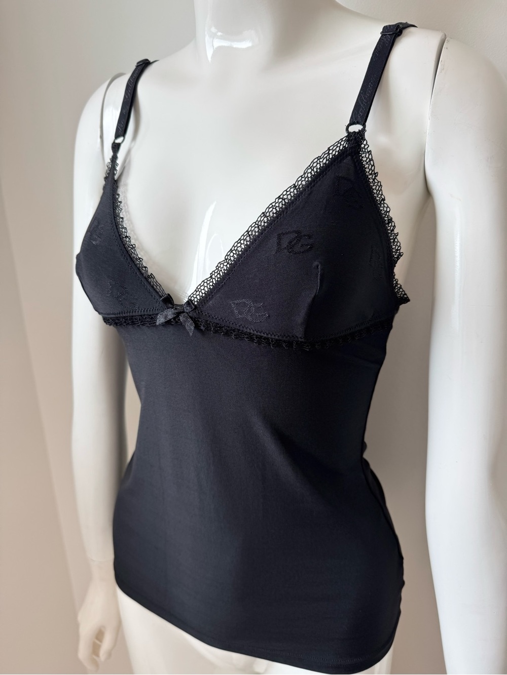Black dolce&gabbana lace camisole tank top